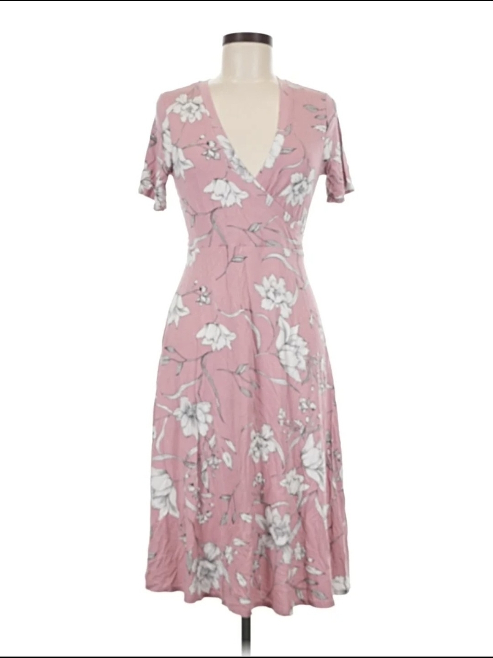 Matty M Pink Floral Maxi Wrap Dress